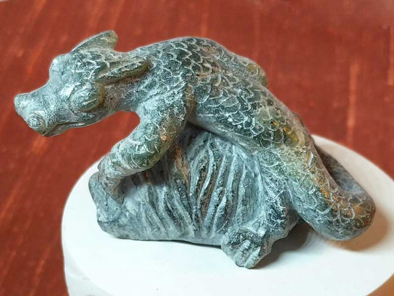 A dragon carving